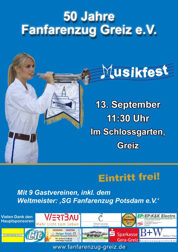 Der Fanfarenzug Greiz wird 50 Jahre jung!